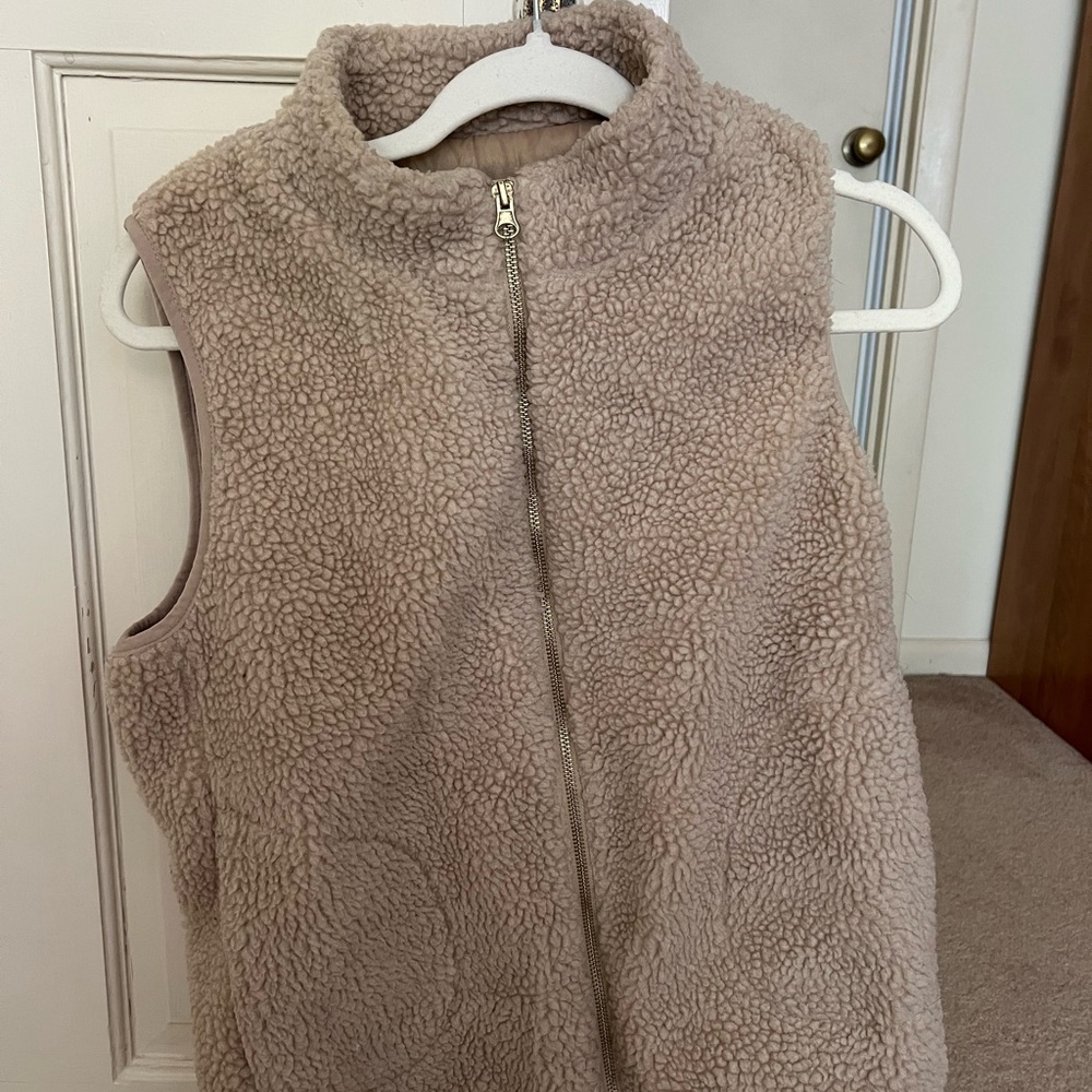Cozy Tan Sherpa Vest